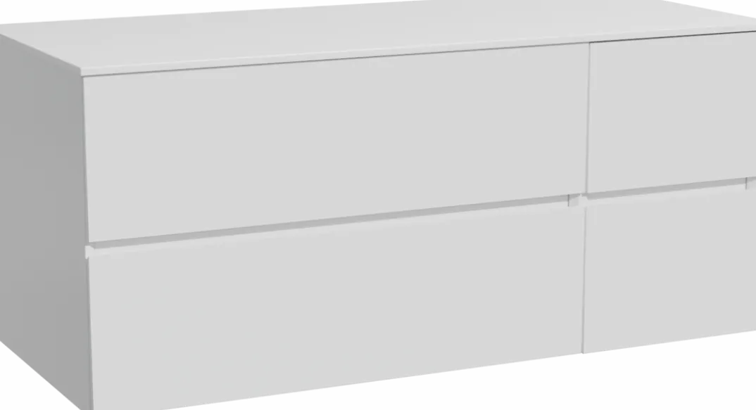 Storke Edge badkamermeubel met Tavola wastafelblad voor waskom(men)