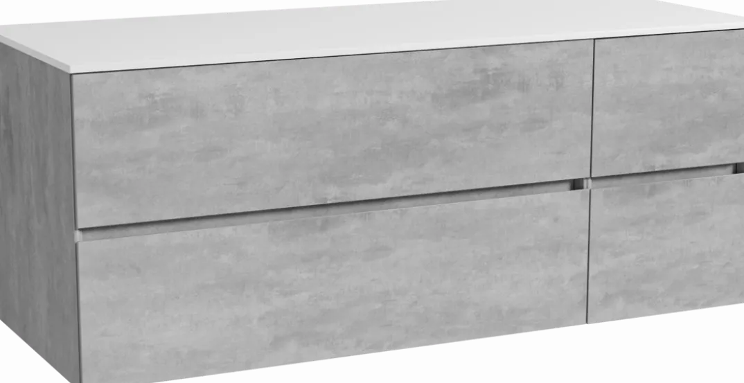 Storke Edge badkamermeubel met Tavola wastafelblad voor waskom(men)
