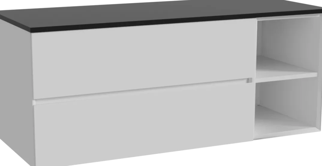 Storke Edge badkamermeubel met Panton wastafelblad voor waskom(men)