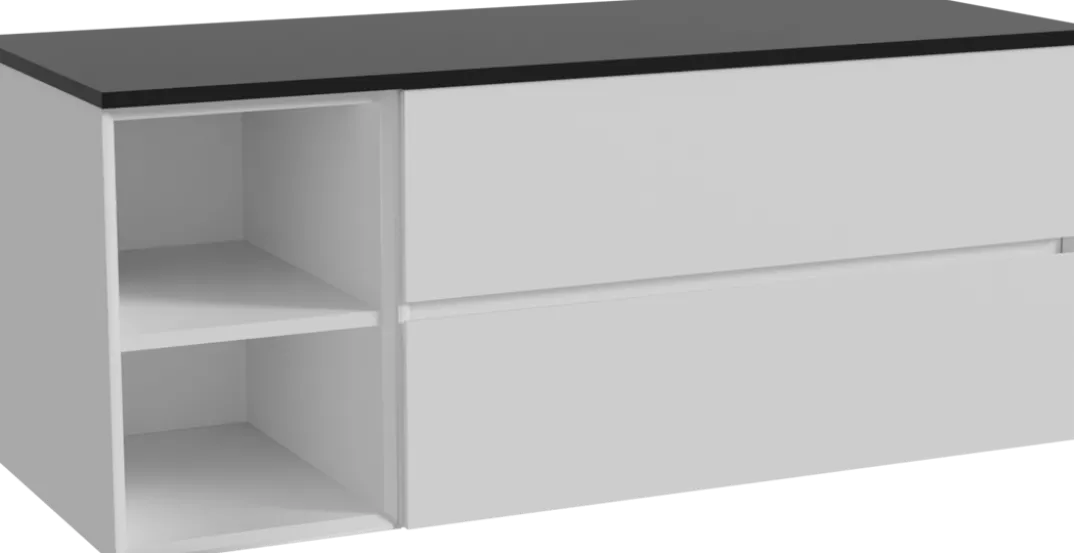 Storke Edge badkamermeubel met Panton wastafelblad voor waskom(men)