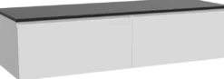 Storke Edge badkamermeubel met Panton wastafelblad voor waskom(men)