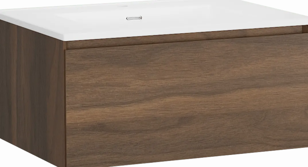 Storke Edge badkamermeubel met Kera wastafel, afvoerplug inbegrepen