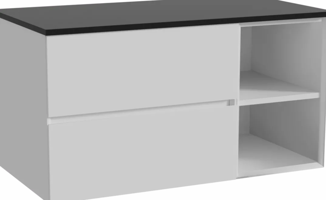 Storke Edge badkamermeubel met Panton wastafelblad voor waskom(men)