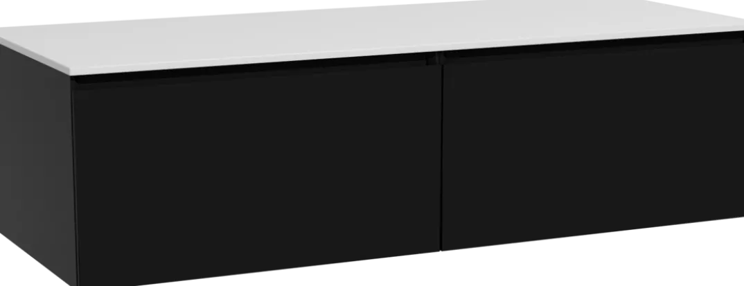 Storke Edge badkamermeubel met Tavola wastafelblad voor waskom(men)
