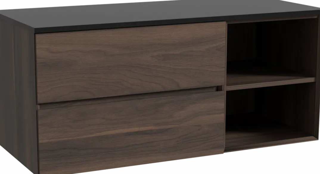 Storke Edge badkamermeubel met Panton wastafelblad voor waskom(men)