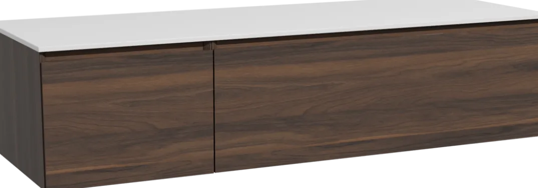 Storke Edge badkamermeubel met Tavola wastafelblad voor waskom(men)