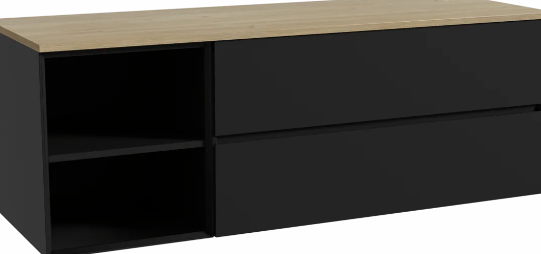 Storke Edge badkamermeubel met Panton wastafelblad voor waskom(men)
