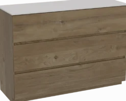 Storke Edge badkamermeubel met Tavola wastafelblad voor waskom(men)