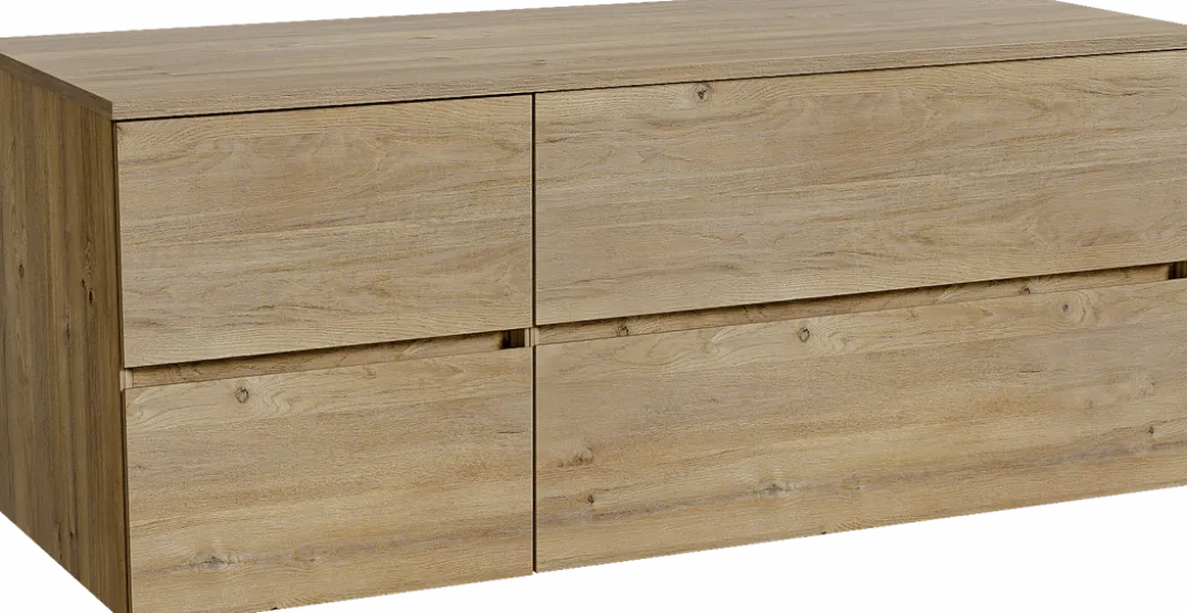 Storke Edge badkamermeubel met Panton wastafelblad voor waskom(men)