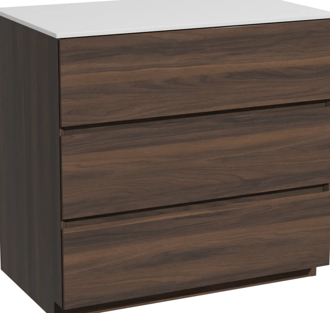 Storke Edge badkamermeubel met Tavola wastafelblad voor waskom(men)