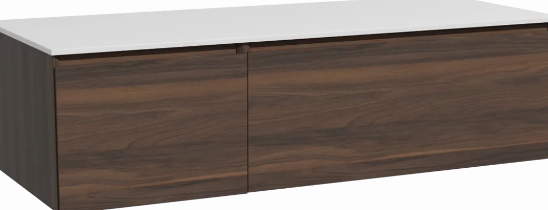 Storke Edge badkamermeubel met Tavola wastafelblad voor waskom(men)