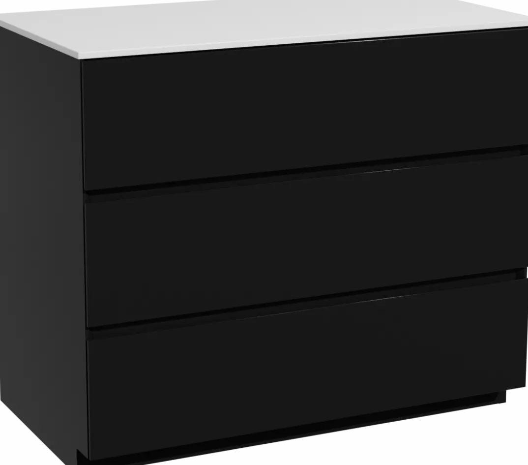 Storke Edge badkamermeubel met Tavola wastafelblad voor waskom(men)