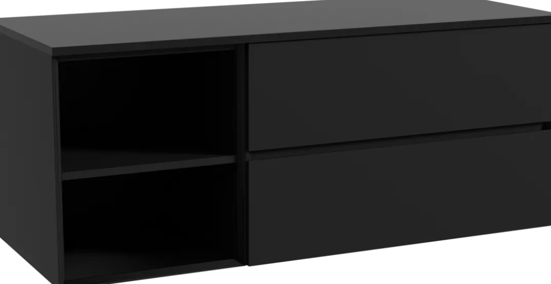 Storke Edge badkamermeubel met Panton wastafelblad voor waskom(men)