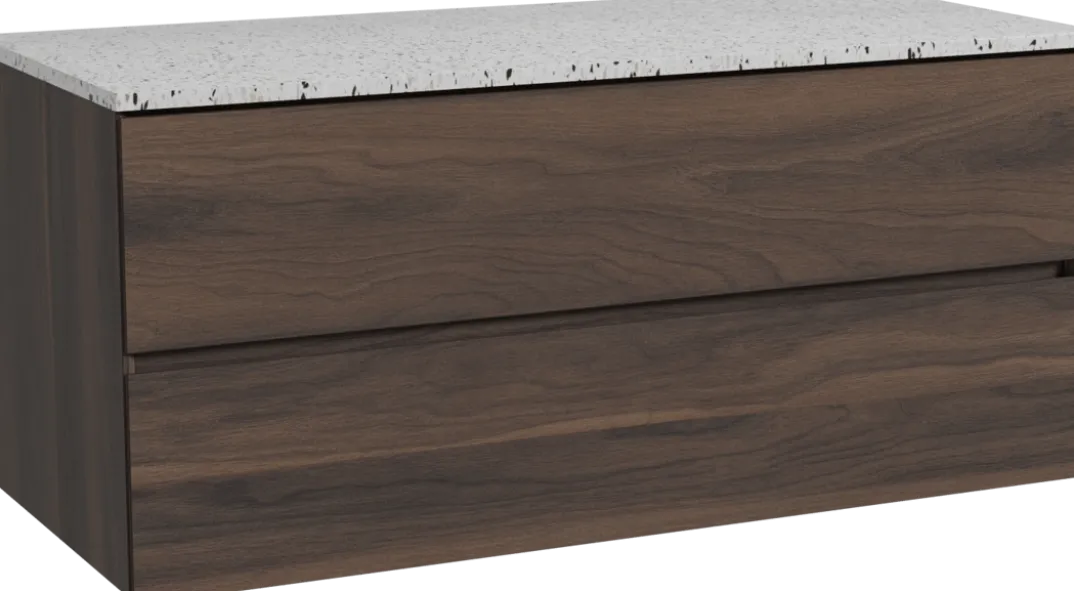 Storke Edge badkamermeubel met Tavola wastafelblad voor waskom(men)