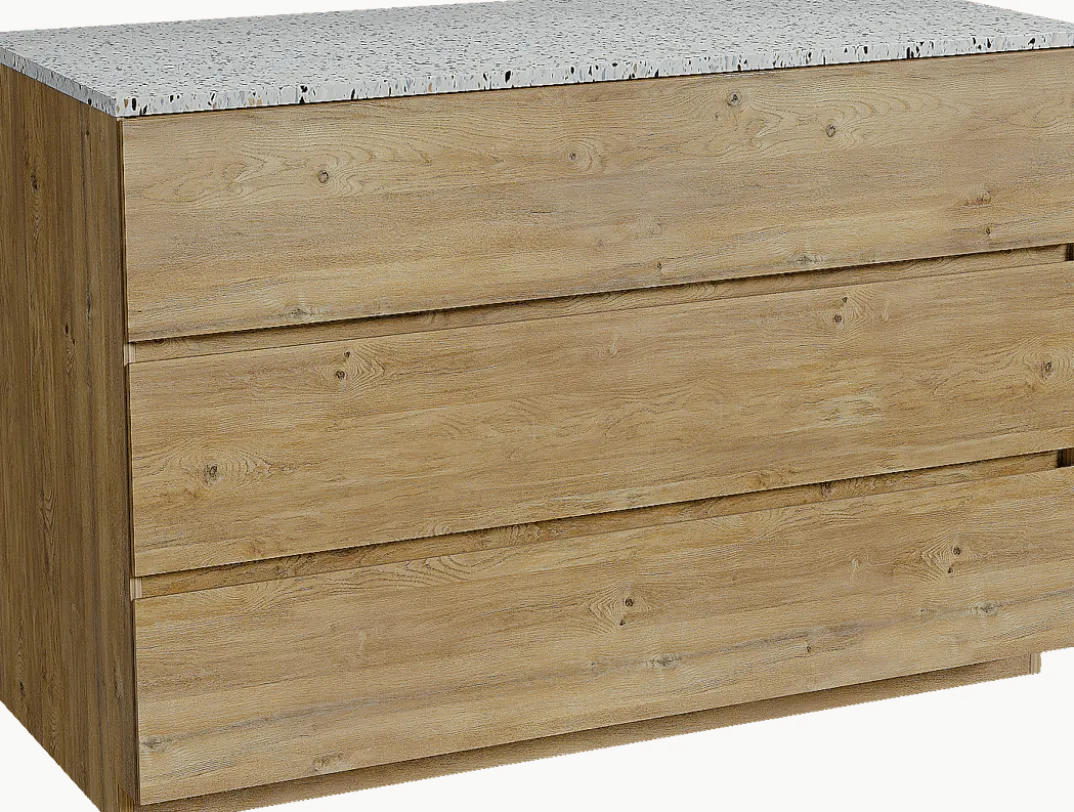 Storke Edge badkamermeubel met Tavola wastafelblad voor waskom(men)