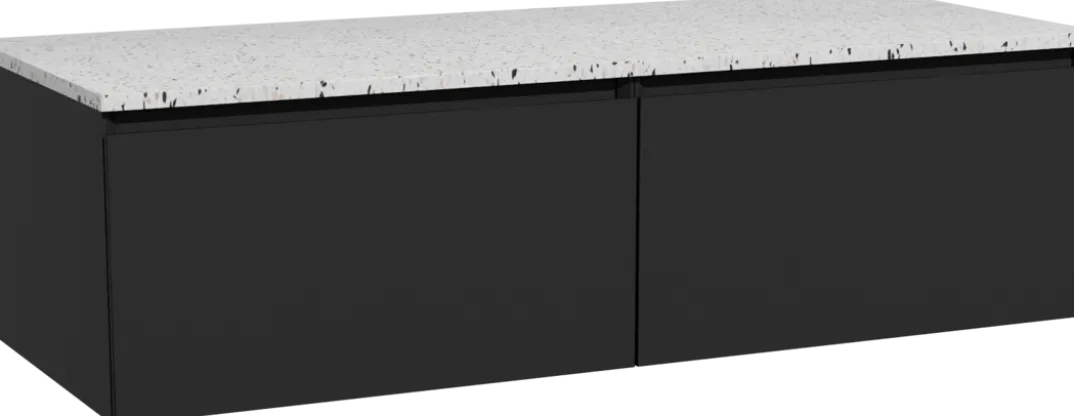 Storke Edge badkamermeubel met Tavola wastafelblad voor waskom(men)
