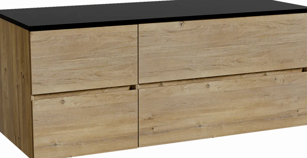 Storke Edge badkamermeubel met Panton wastafelblad voor waskom(men)