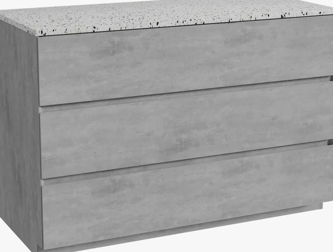 Storke Edge badkamermeubel met Tavola wastafelblad voor waskom(men)