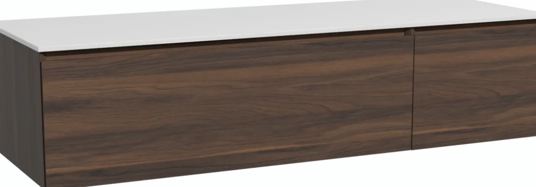 Storke Edge badkamermeubel met Tavola wastafelblad voor waskom(men)