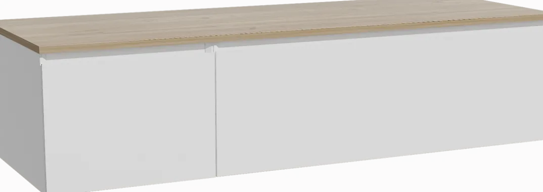 Storke Edge badkamermeubel met Panton wastafelblad voor waskom(men)