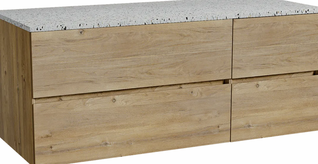 Storke Edge badkamermeubel met Tavola wastafelblad voor waskom(men)