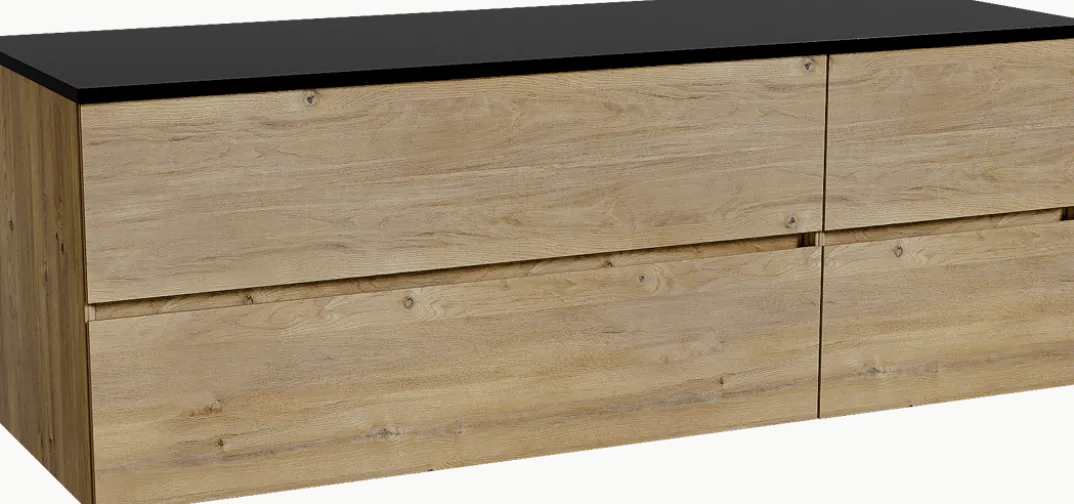 Storke Edge badkamermeubel met Panton wastafelblad voor waskom(men)