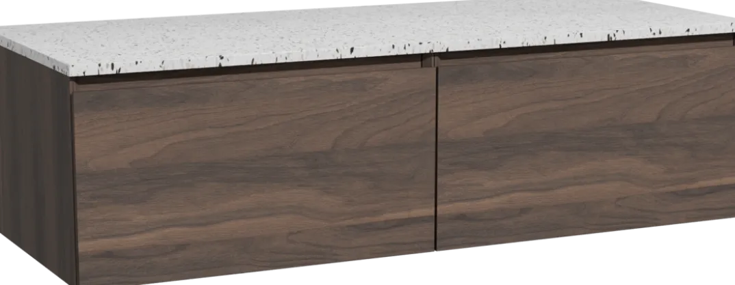 Storke Edge badkamermeubel met Tavola wastafelblad voor waskom(men)