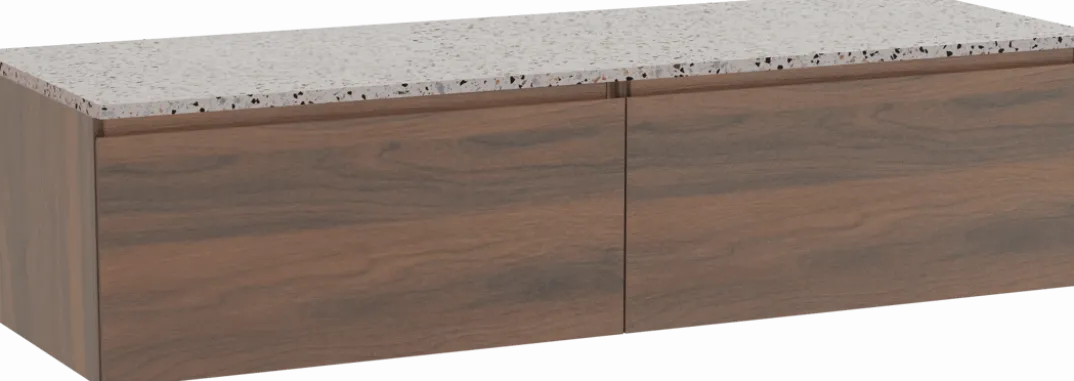 Storke Edge badkamermeubel met Tavola wastafelblad voor waskom(men)