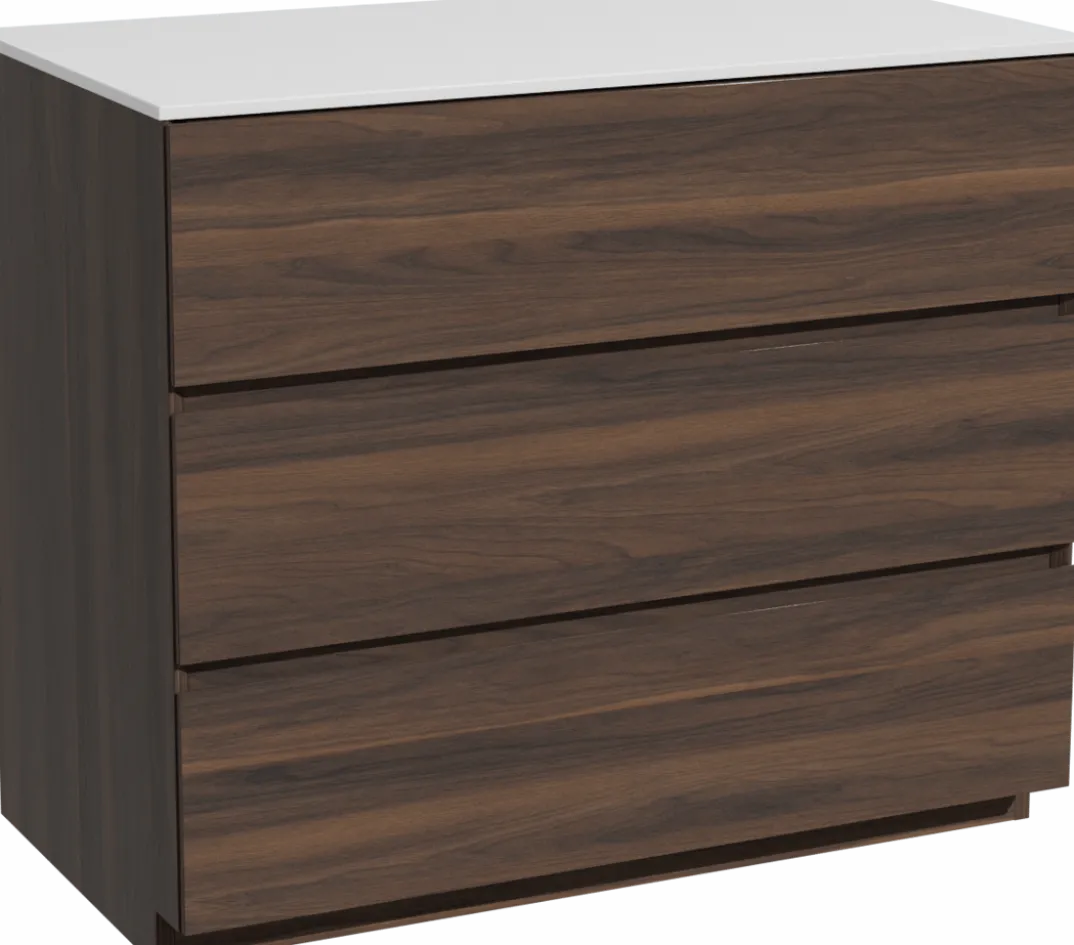 Storke Edge badkamermeubel met Tavola wastafelblad voor waskom(men)