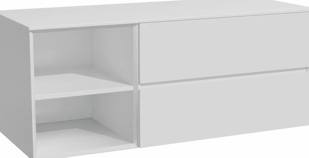 Storke Edge badkamermeubel met Tavola wastafelblad voor waskom(men)
