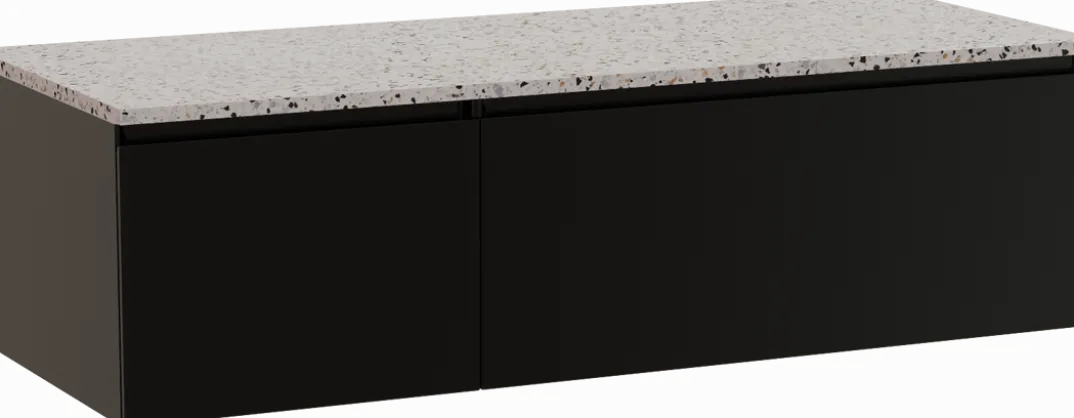 Storke Edge badkamermeubel met Tavola wastafelblad voor waskom(men)