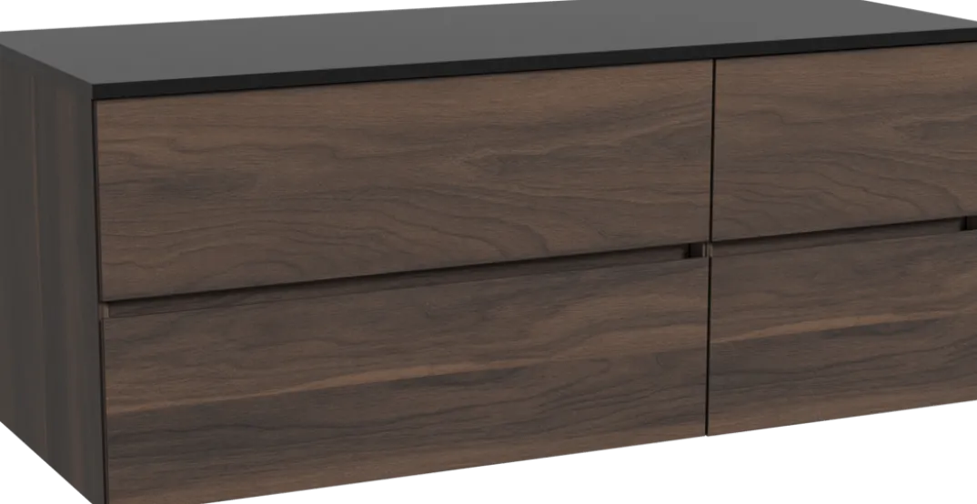 Storke Edge badkamermeubel met Panton wastafelblad voor waskom(men)