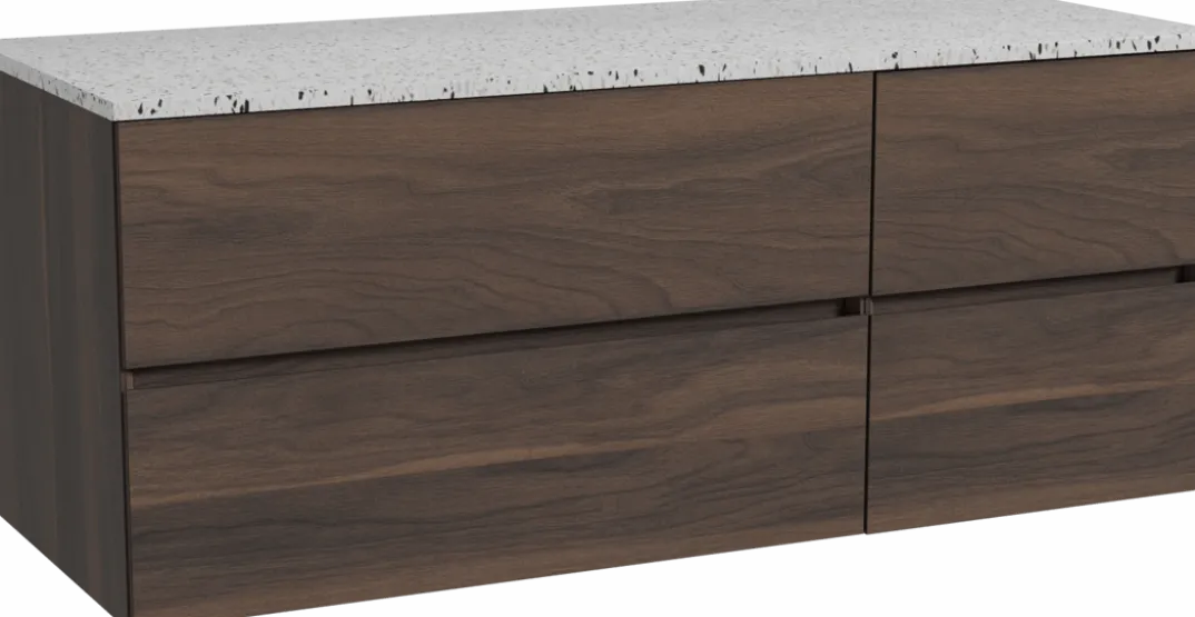 Storke Edge badkamermeubel met Tavola wastafelblad voor waskom(men)