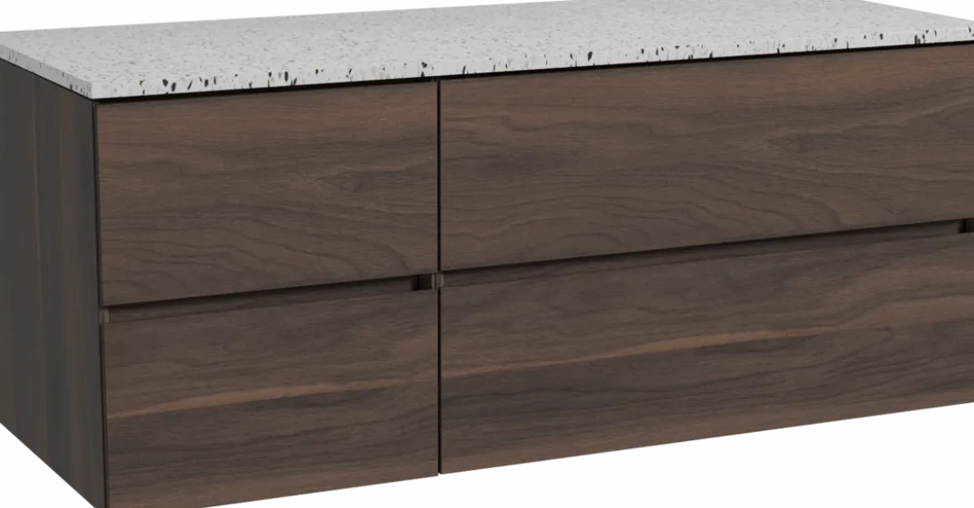 Storke Edge badkamermeubel met Tavola wastafelblad voor waskom(men)