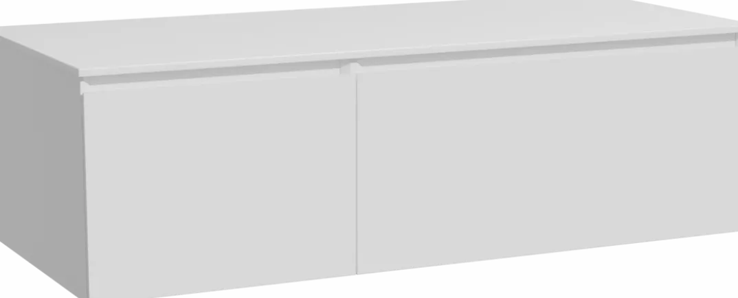 Storke Edge badkamermeubel met Tavola wastafelblad voor waskom(men)
