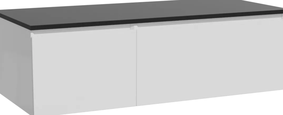 Storke Edge badkamermeubel met Panton wastafelblad voor waskom(men)