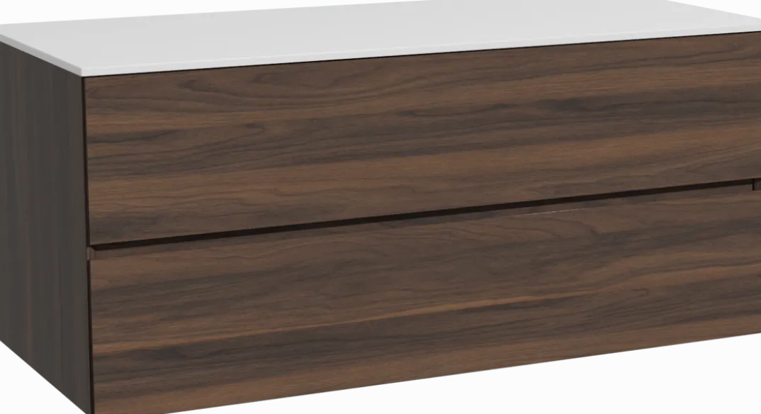 Storke Edge badkamermeubel met Tavola wastafelblad voor waskom(men)