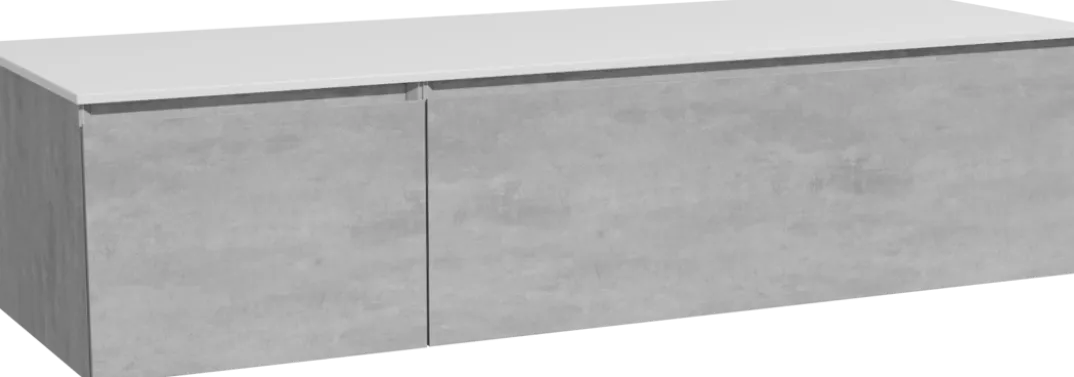 Storke Edge badkamermeubel met Tavola wastafelblad voor waskom(men)