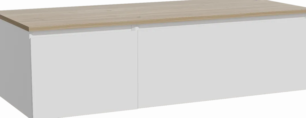 Storke Edge badkamermeubel met Panton wastafelblad voor waskom(men)