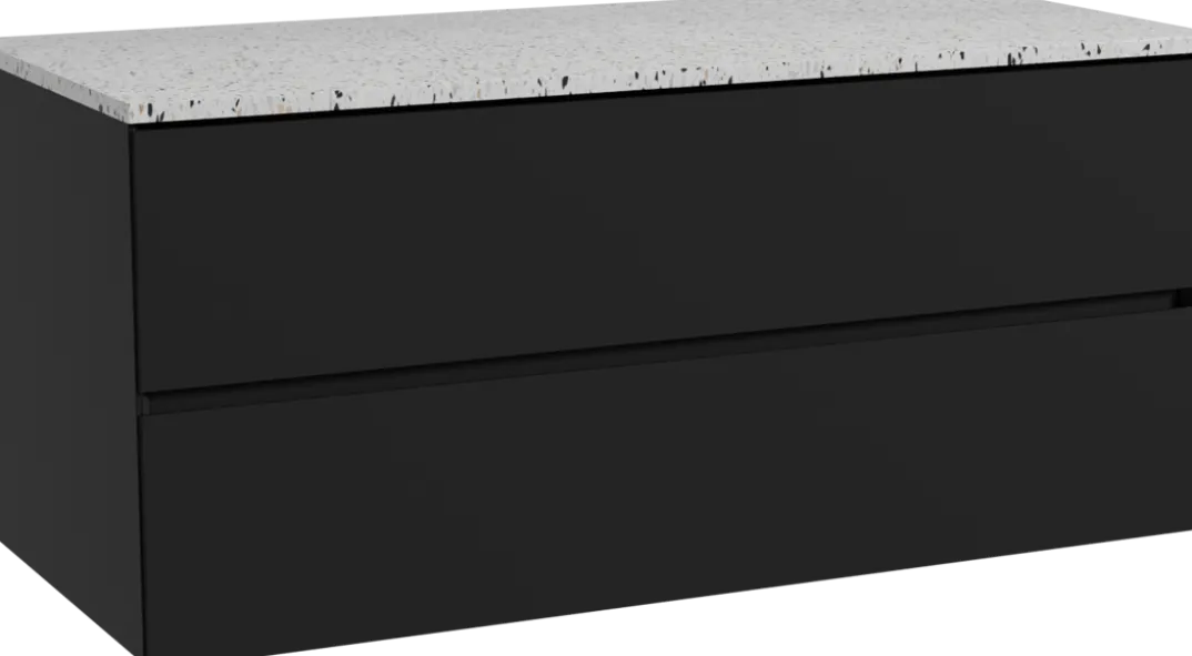 Storke Edge badkamermeubel met Tavola wastafelblad voor waskom(men)
