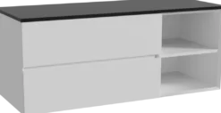 Storke Edge badkamermeubel met Panton wastafelblad voor waskom(men)