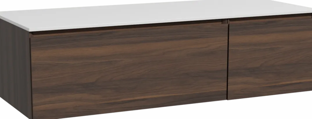 Storke Edge badkamermeubel met Tavola wastafelblad voor waskom(men)