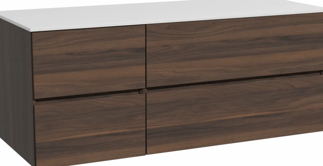 Storke Edge badkamermeubel met Tavola wastafelblad voor waskom(men)