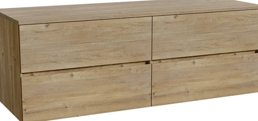 Storke Edge badkamermeubel met Panton wastafelblad voor waskom(men)