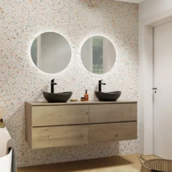 Storke Edge badkamermeubel met Panton wastafelblad voor waskom(men)
