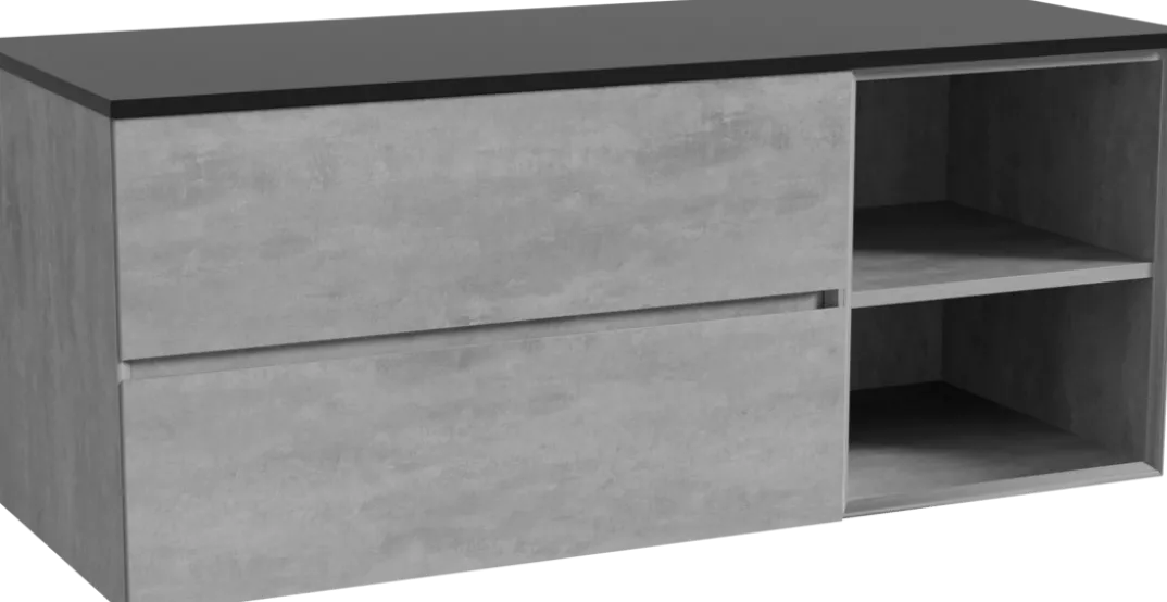 Storke Edge badkamermeubel met Panton wastafelblad voor waskom(men)