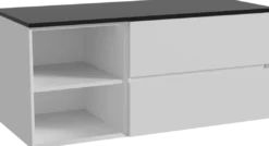 Storke Edge badkamermeubel met Panton wastafelblad voor waskom(men)