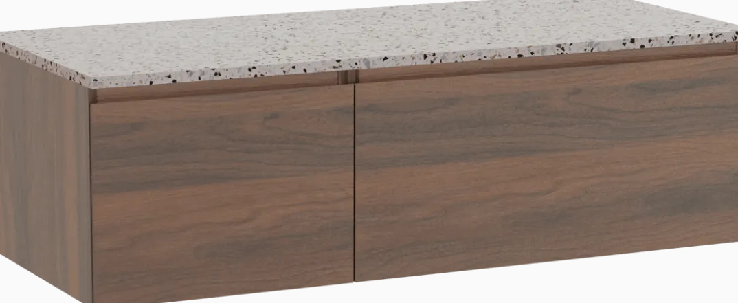 Storke Edge badkamermeubel met Tavola wastafelblad voor waskom(men)