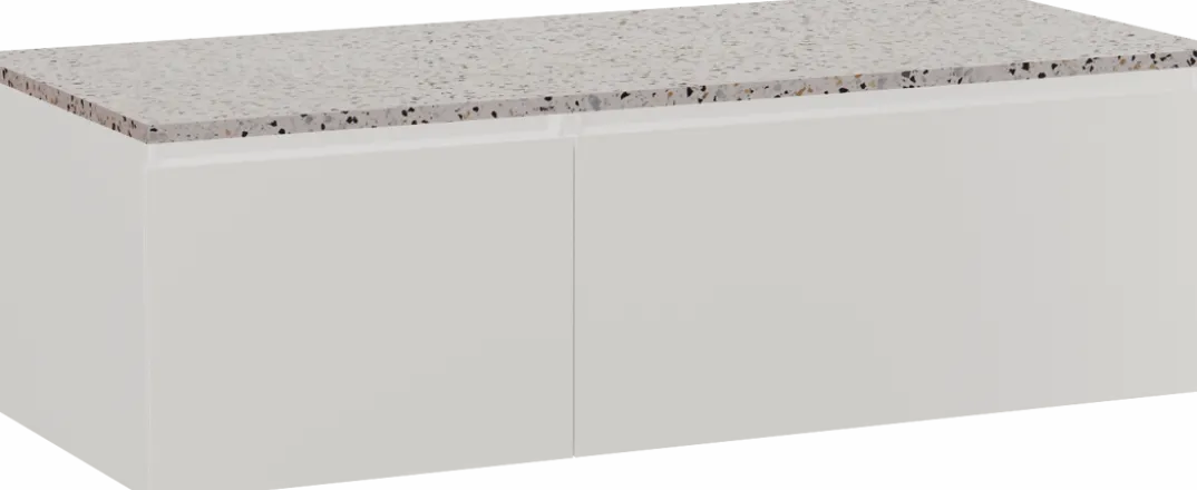 Storke Edge badkamermeubel met Tavola wastafelblad voor waskom(men)