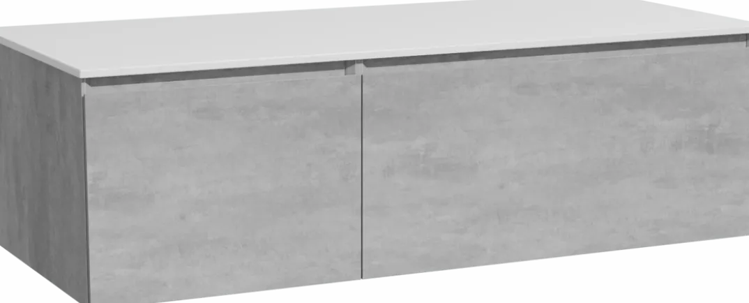 Storke Edge badkamermeubel met Tavola wastafelblad voor waskom(men)